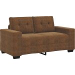Vidaxl - canapé deux places avec coussin marron faux cuir Vidaxl - canapé deux places avec coussin marron faux cuir