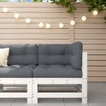 Canap d'angle avec coussins blanc bois de pin solide