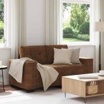 Vidaxl - canap deux places avec coussin marron faux cuir