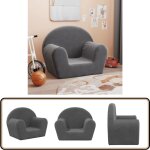 Vidaxl - canap pour enfants anthracite peluche douce - canap enfant - canap bb - mobilier enfant ...
