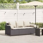 Vidaxl - canap� de jardin avec coussins 3 places noir r�sine tress�e
