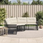 Canap� de jardin et coussins et repose - pied en forme de l rotin vidaxl