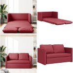 Vidaxl - canap - lit 2 en 1 rouge bordeaux 112x174x55 cm similicuir - canap convertible - canap lit ...