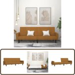 Vidaxl - canap - lit  2 places marron velours - canap lit - canap convertible - meuble salon - fauteuil ...
