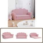Vidaxl - canap - lit pour enfants 2 places rose peluche douce - canap enfant - canap lit enfant - ...