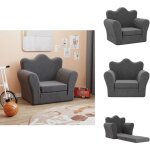 Vidaxl - canap - lit pour enfants anthracite peluche douce - canap enfant - canap lit enfant - mobilier ...