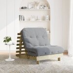 Vidaxl - canapé - lit futon avec matelas 80x206x11 cm bois de pin imprégné Vidaxl - canapé - lit futon avec matelas 80x206x11 cm bois de pin imprégné