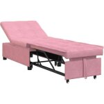 Vidaxl - canap - lit rose 67 x 194 x 38 cm velours