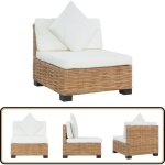 Vidaxl - canapé sans accoudoirs avec coussins rotin naturel - canapé jardin - canapé extérieur - mobilier ... Vidaxl - canapé sans accoudoirs avec coussins rotin naturel - canapé jardin - canapé extérieur - mobilier ...