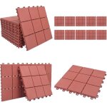 Carreaux de terrasse 10 pcs rouge 30, 5x30, 5 cm plastique - carrelages exterieur - carrelage terrasse ...
