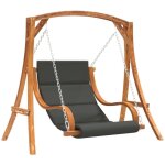 Vidaxl - chaise balanoire avec coussin bois d'pica avec finition teck anthracite