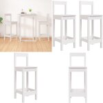 Vidaxl - chaises de bar lot de 2 blanc 40x41, 5x112 cm bois de pin solide - chaise de bar - tabouret ...