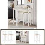 Vidaxl - chaises de bar lot de 2 blanc bois de pin solide - chaise de bar - chaise de cuisine - chaise ...