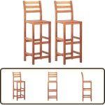 Vidaxl - chaises de bar lot de 2 bois d'acacia solide - tabouret de bar - chaise de bar - mobilier de ... Vidaxl - chaises de bar lot de 2 bois d'acacia solide - tabouret de bar - chaise de bar - mobilier de ...