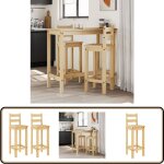 Chaises de bar lot de 2 bois de pin solide - chaise de bar - chaise bistro - chaise rustique - mobilier ...