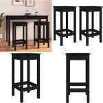 Vidaxl - chaises de bar lot de 2 noir 40x40x78 cm bois de pin solide - chaise de bar - tabouret de bar ...