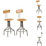 Vidaxl - chaises de bar lot de 2 teck massif de rcupration - chaise de bar - chaises de bar - chaise ...