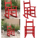Vidaxl - chaise  bascule enfants rouge bois de peuplier massif - chaise  bascule enfant - fauteuil ...