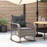 Vidaxl - chaise � bascule de jardin avec coussins gris r�sine tress�e