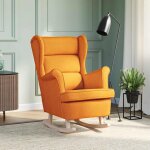 Vidaxl - chaise � bascule jaune fonc� 74x90x102 cm tissu