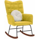 Chaise à bascule jaune velours - vidaxl Chaise à bascule jaune velours - vidaxl