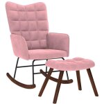 Vidaxl chaise  bascule avec repose - pied rose velours