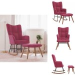 Vidaxl - chaise  bascule avec repose - pied rouge bordeaux velours - chaise  bascule - fauteuil  bascule ...