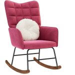 Chaise  bascule rouge bordeaux velours - vidaxl