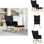 Vidaxl - chaise  bascule avec tabouret noir tissu - chaise  bascule - fauteuil relaxant - chaise lounge ...