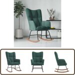 Vidaxl - chaise  bascule vert fonc velours - chaises  bascule - fauteuil relaxant - chaise lounge ...