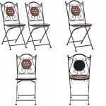Vidaxl - chaises de bistrot mosaque 2 pcs marron cramique - chaise de jardin - chaise bistro - mobilier ...