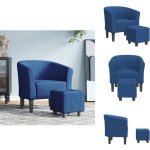 Chaise cabriolet avec repose - pied bleu tissu - fauteuil convertible - fauteuil relax - chaise confort ...