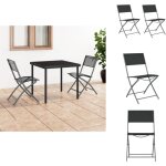 Vidaxl - chaises d'extrieur pliables lot de 2 noir acier et textilne - chaise de jardin - chaise pliante ...