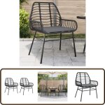 Vidaxl - chaises de jardin lot de 2 avec coussins noir résine tressée - chaise de jardin - fauteuil de ... Vidaxl - chaises de jardin lot de 2 avec coussins noir résine tressée - chaise de jardin - fauteuil de ...