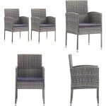 Vidaxl - chaises de jardin coussins gris fonc� 2 pcs r�sine tress�e - chaise de jardin - fauteuil de ...