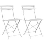 Chaises de jardin pliantes 2 pices blanches en acier vidaxl