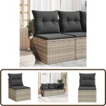Vidaxl - chaise de jardin sans accoudoirs avec coussins gris clair rotin - chaise de jardin - canapé ... Vidaxl - chaise de jardin sans accoudoirs avec coussins gris clair rotin - chaise de jardin - canapé ...
