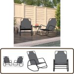 Vidaxl - chaises longues à bascule 2 pcs gris acier et textilène - chaise longue - transats - fauteuil ... Vidaxl - chaises longues à bascule 2 pcs gris acier et textilène - chaise longue - transats - fauteuil ...