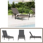 Vidaxl - chaise longue avec coussin gris rsine tresse - chaises longues - salon de jardin - mobilier ...