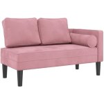 Chaise longue avec coussins rose velours vidaxl