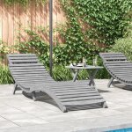 Vidaxl - chaise longue gris 184x55x64 cm bois massif d'acacia Vidaxl - chaise longue gris 184x55x64 cm bois massif d'acacia