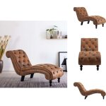 Vidaxl - chaise longue marron similicuir daim - chaise longue - fauteuil relaxant - mobilier extrieur ...