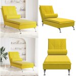 Chaise longue de massage avec traversin jaune velours - vidaxl Chaise longue de massage avec traversin jaune velours - vidaxl