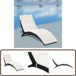 Vidaxl - chaise longue pliable avec coussin r�sine tress�e noir - chaises longues pliables - chaises ...