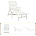 Vidaxl - chaise longue pliable plastique blanc - chaise longue - transat - lit de bronzage - mobilier ... Vidaxl - chaise longue pliable plastique blanc - chaise longue - transat - lit de bronzage - mobilier ...