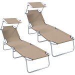 Vidaxl - transat 2 - personne 2 pcs taupe 58 x 188 x 77cm tissu