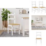 Vidaxl - chaises  manger lot de 2 blanc 40x46x99 cm bois massif de pin - chaise  manger - chaise de ...