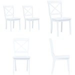 Vidaxl - chaises à manger lot de 2 blanc bois hévéa massif - chaise de salle à manger - chaise de cuisine ... Vidaxl - chaises à manger lot de 2 blanc bois hévéa massif - chaise de salle à manger - chaise de cuisine ...