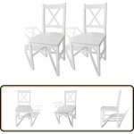 Vidaxl - chaises  manger lot de 2 blanc bois de pin - chaise de salle  manger - chaises de cuisine ...
