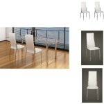 Vidaxl - chaises à manger lot de 2 blanc similicuir - chaise à manger - chaise de cuisine - chaises blanches ... Vidaxl - chaises à manger lot de 2 blanc similicuir - chaise à manger - chaise de cuisine - chaises blanches ...